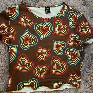 Neon heart crop top